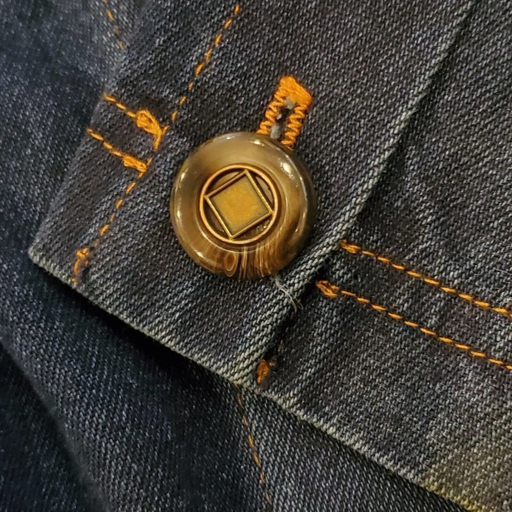 Vintage 90s Denim Jean Shirt Jacket Shaket Thin Sz Large - Picture 9 of 12